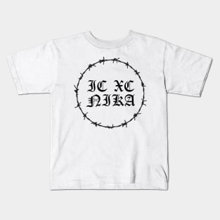 ICXC NIKA Gothic Barbed Wire Hardcore Punk Kids T-Shirt